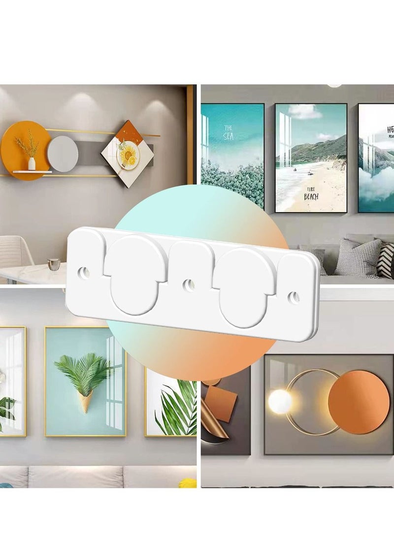 Excefore Picture Frame Hangers 6 Pairs White French Studs Hidden Brackets Interlocking Z Bar Clips Wall Mounting Brackets Wall Shelves for Hanging Wall Painting Mirrors Artwork - Image 5