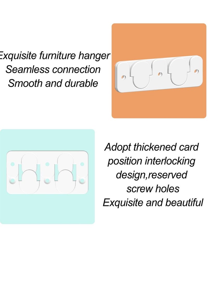 Excefore Picture Frame Hangers 6 Pairs White French Studs Hidden Brackets Interlocking Z Bar Clips Wall Mounting Brackets Wall Shelves for Hanging Wall Painting Mirrors Artwork - Image 3