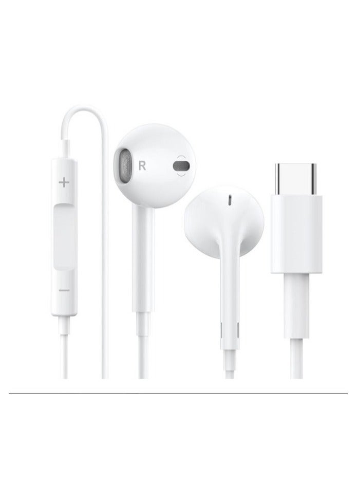 سمارت لينك سماعات أذن ستيريو سلكية مع ميكروفون ومقبس USB من النوع C للأجهزة الذكية مع كابل مقاوم للتشابك - Image 1