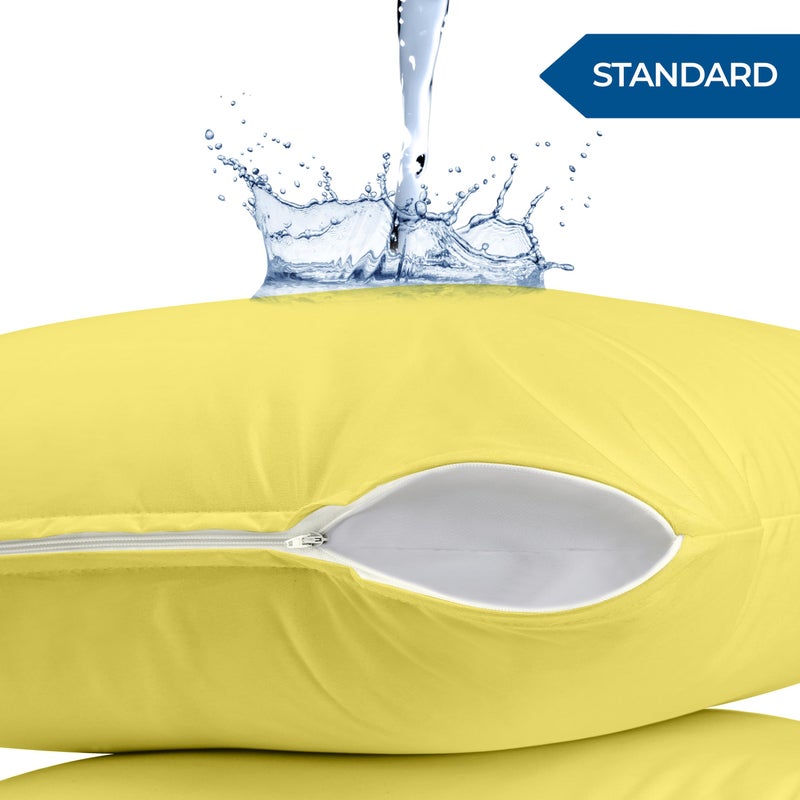 Utopia Bedding Waterproof Pillow Protectors Zippered (2 Pack  Yellow) Standard Size  Zippered Pillowcases  Bed Bug Proof Pillow Encasement Covers 20 x 26 Inches - Image 2