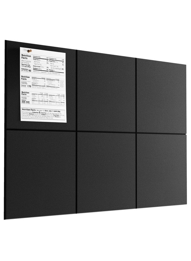 MaxGear Large Cork Board For Wall 36" X 24", Black Bulletin Board, 6 Pack Felt Wall Tiles With Pushpins, Cork Boards For Office Pin Board Tack Board Cork Boards - Image 1