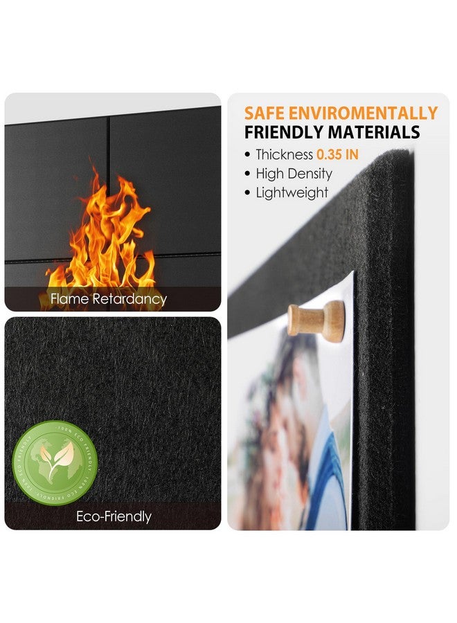 MaxGear Large Cork Board For Wall 36" X 24", Black Bulletin Board, 6 Pack Felt Wall Tiles With Pushpins, Cork Boards For Office Pin Board Tack Board Cork Boards - Image 2