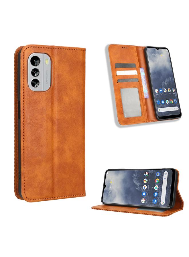 S-TOP Case For Nokia G60 5G Magnetic Buckle Retro Texture Leather Phone Case - Image 1