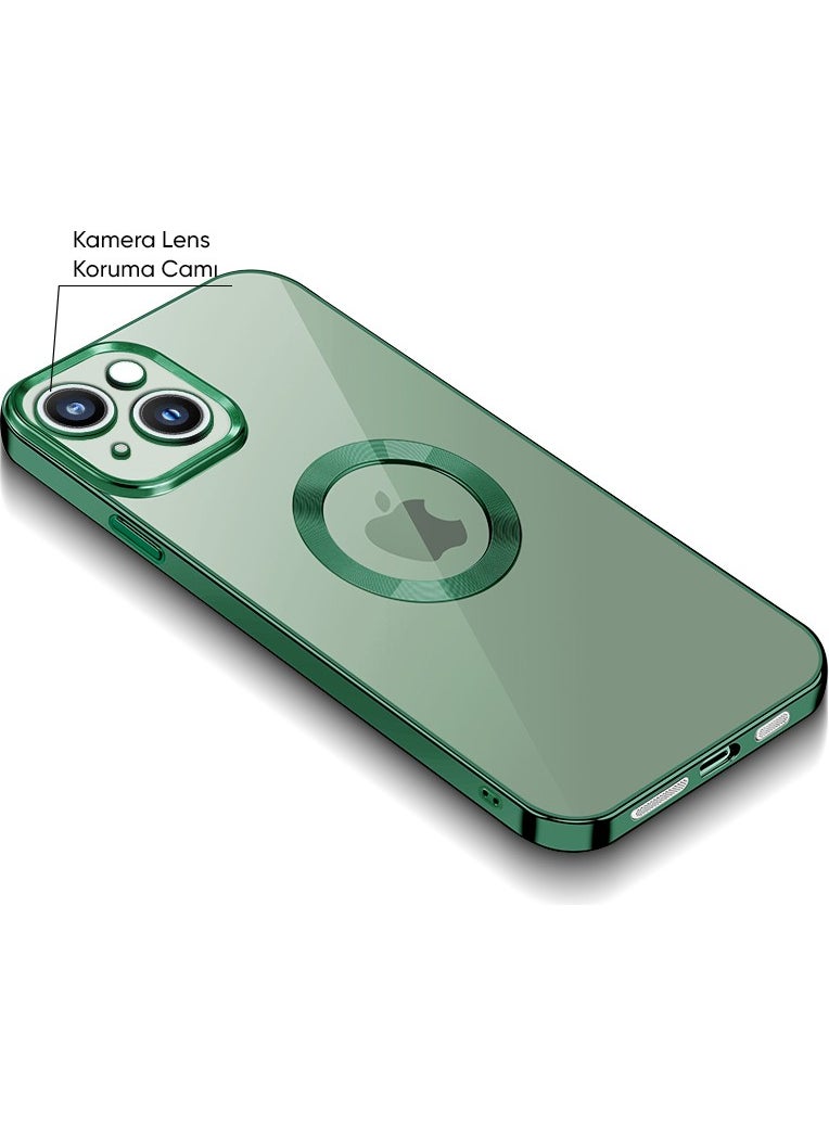 Zebana Apple iPhone 14 Case Glint Silicone Case Green  - Image 1