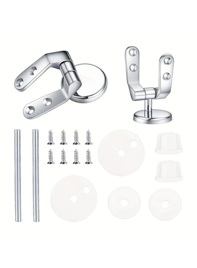 Universal Stainless Steel Toilet Seat Hinges Silvery Easy Installation Mounting Hardware - Image 2