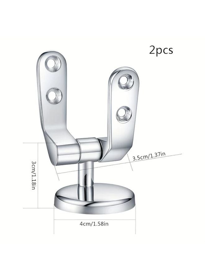 Universal Stainless Steel Toilet Seat Hinges Silvery Easy Installation Mounting Hardware - Image 4