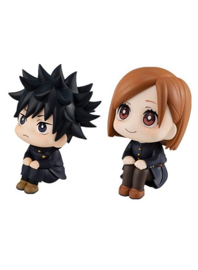 2-Piece Anime Jujutsu Kaisen Action Figure Set, Fushiguro Megumi Action Figure, Kugisaki Nobara Action Figure, Anime Figure Toy Collection Set Suitable For Car And Table Decoration - Image 1