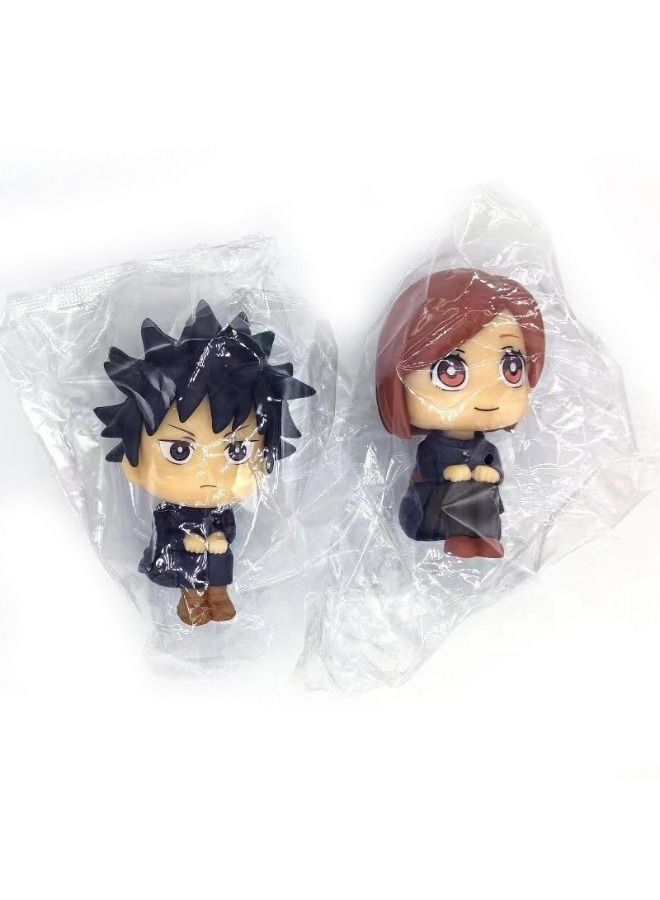 2-Piece Anime Jujutsu Kaisen Action Figure Set, Fushiguro Megumi Action Figure, Kugisaki Nobara Action Figure, Anime Figure Toy Collection Set Suitable For Car And Table Decoration - Image 5