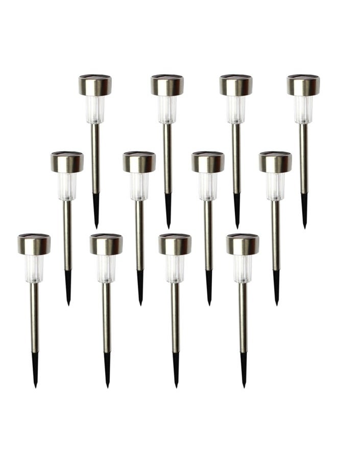 NIBEMINENT 12-Piece LED Solar Powered Outdoor Night Lights White 1.9x1.9x14inch  - Image 1