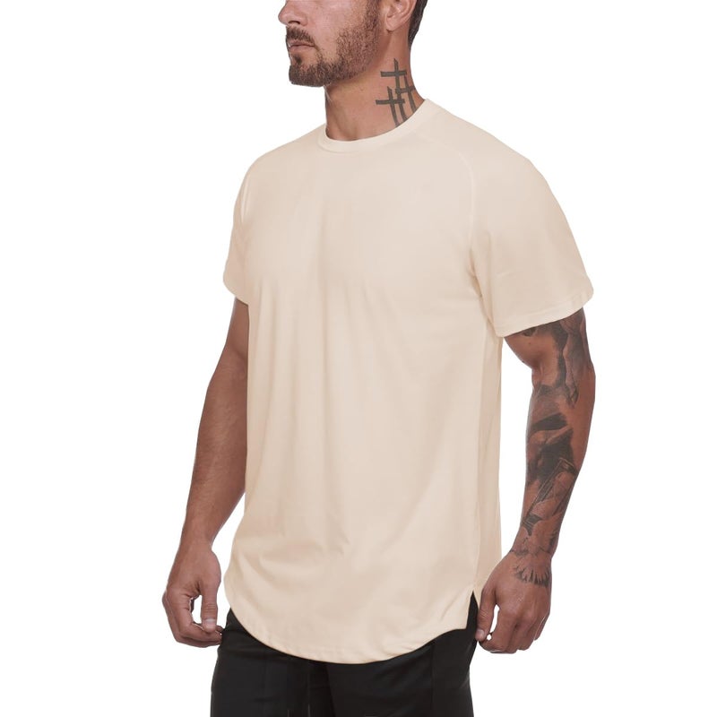 Muscle Killer 3 Pack Men's Gym Workout Bodybuilding Fitness Active Athletic T-Shirts Workout Casual Tee (Large, Black+Apricot+Dark Purple) - Image 3