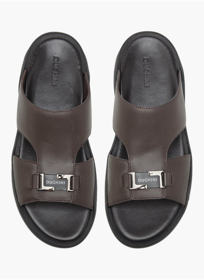 DUCHINI Men's Solid Slip-On Sandals  - Image 1