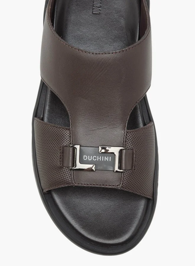 DUCHINI Men's Solid Slip-On Sandals