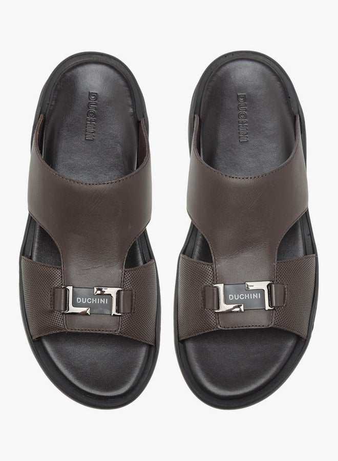 DUCHINI Men's Solid Slip-On Sandals - Image 3