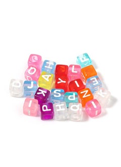 Taiahiro 6mm acrylic square beads, colored English oil-dripping letter beads, DIY jewelry accessories, children's early education handmade beads(50piece/bag)  - Image 1
