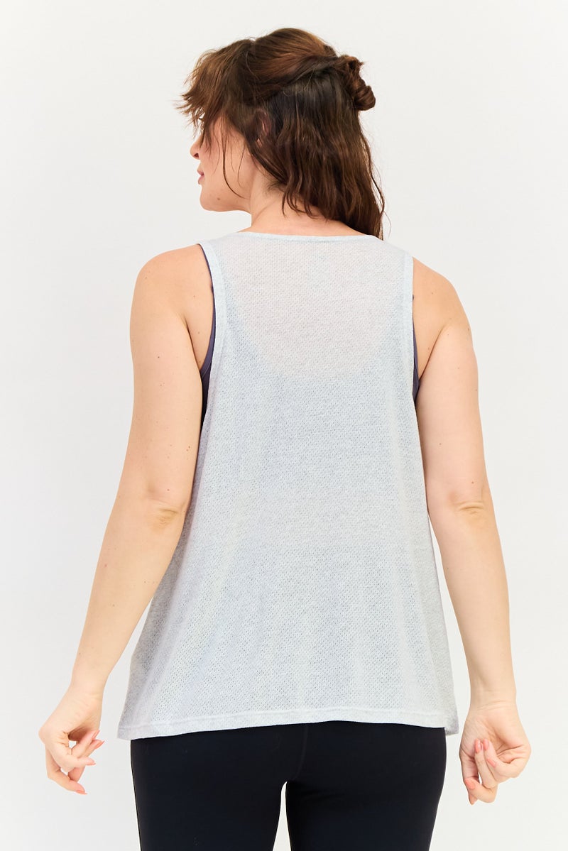 Nike Women Dri-Fit Sleeveless Training Top, Light Grey - Image 3