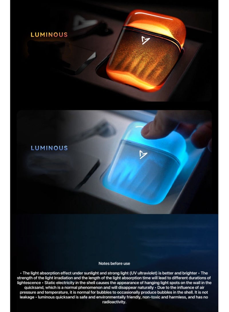 سماعات LIUP Pods - سماعات رأس لاسلكية حقيقية للألعاب Luminous Quicksand للألعاب مع خاصية إلغاء الضوضاء النشطة، وجودة صوت عالية الدقة وعمر بطارية طويل للغاية - اللون الذهبي - Image 5