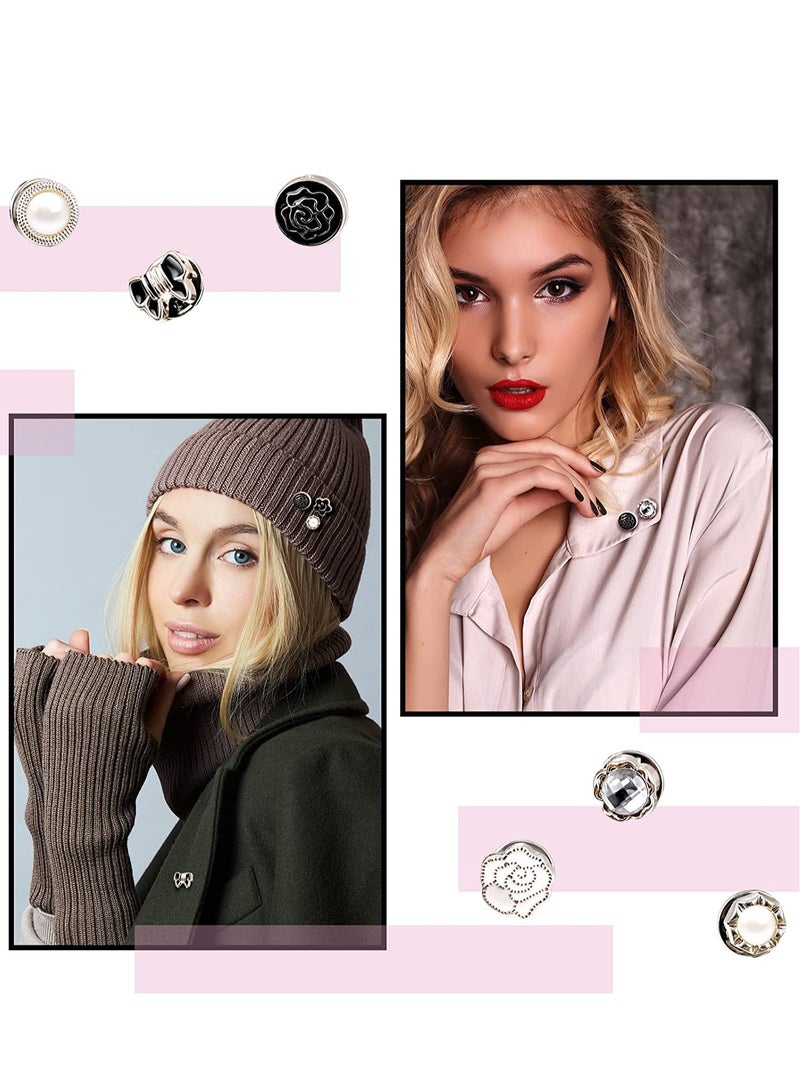 Brooch Buttons Cover 80 Pcs Safty Button Pins Blouse Pins Women Button Pins Jewelry for Clothing Hats Jacket Bags Accessories Supplies DIY Crafts