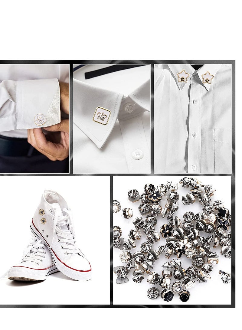 Brooch Buttons Cover 80 Pcs Safty Button Pins Blouse Pins Women Button Pins Jewelry for Clothing Hats Jacket Bags Accessories Supplies DIY Crafts