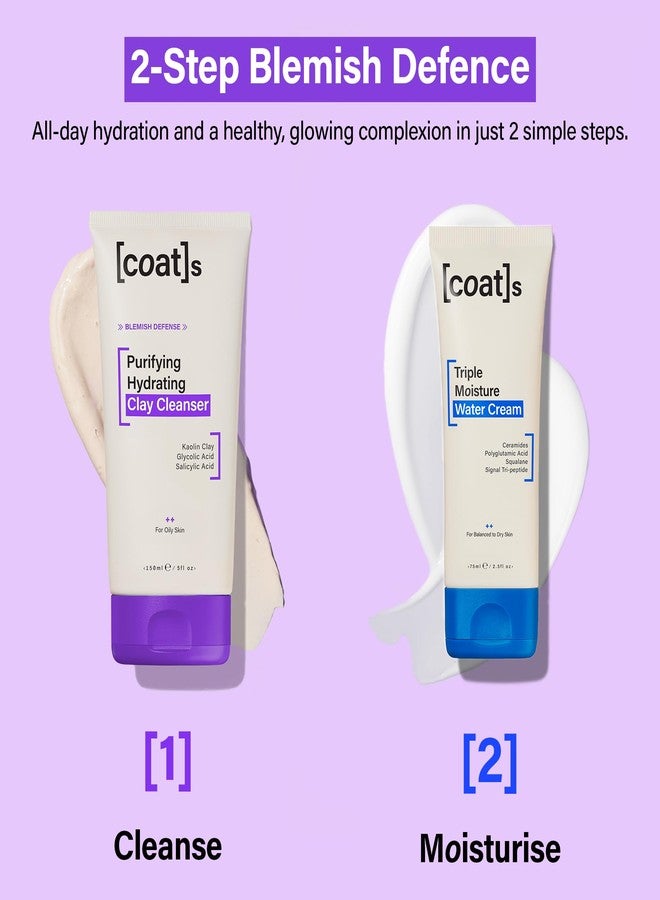 COATS Daily Blemish Defense Duo – Clay Cleanser 5 oz + Triple Moisture Water Cream 4.2 oz – Helps Prevent Breakouts & Protects Skin Barrier - Image 4