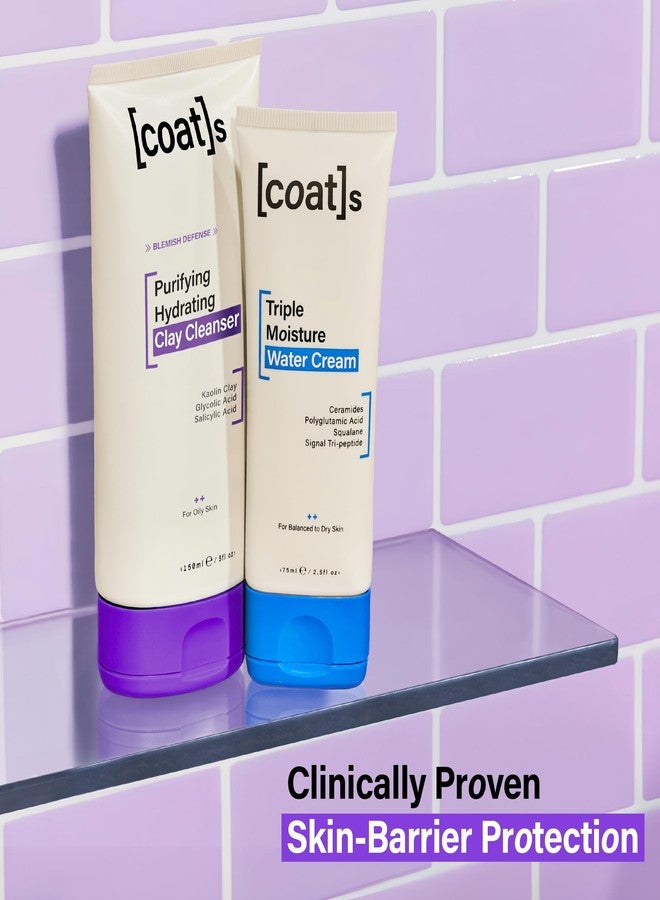 COATS Daily Blemish Defense Duo – Clay Cleanser 5 oz + Triple Moisture Water Cream 4.2 oz – Helps Prevent Breakouts & Protects Skin Barrier - Image 2