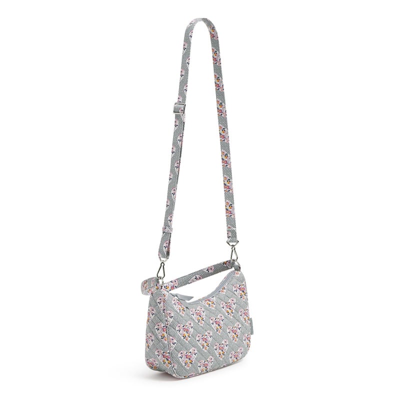Vera Bradley Cotton Frannie Crescent Crossbody Purse, Mon Amour Gray, One Size - Image 3