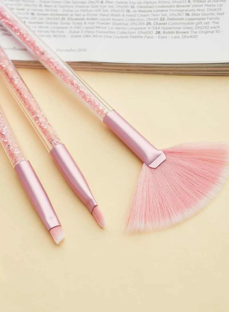 Pink Cactus 7 Pack Makeup Brush Set - Pink
