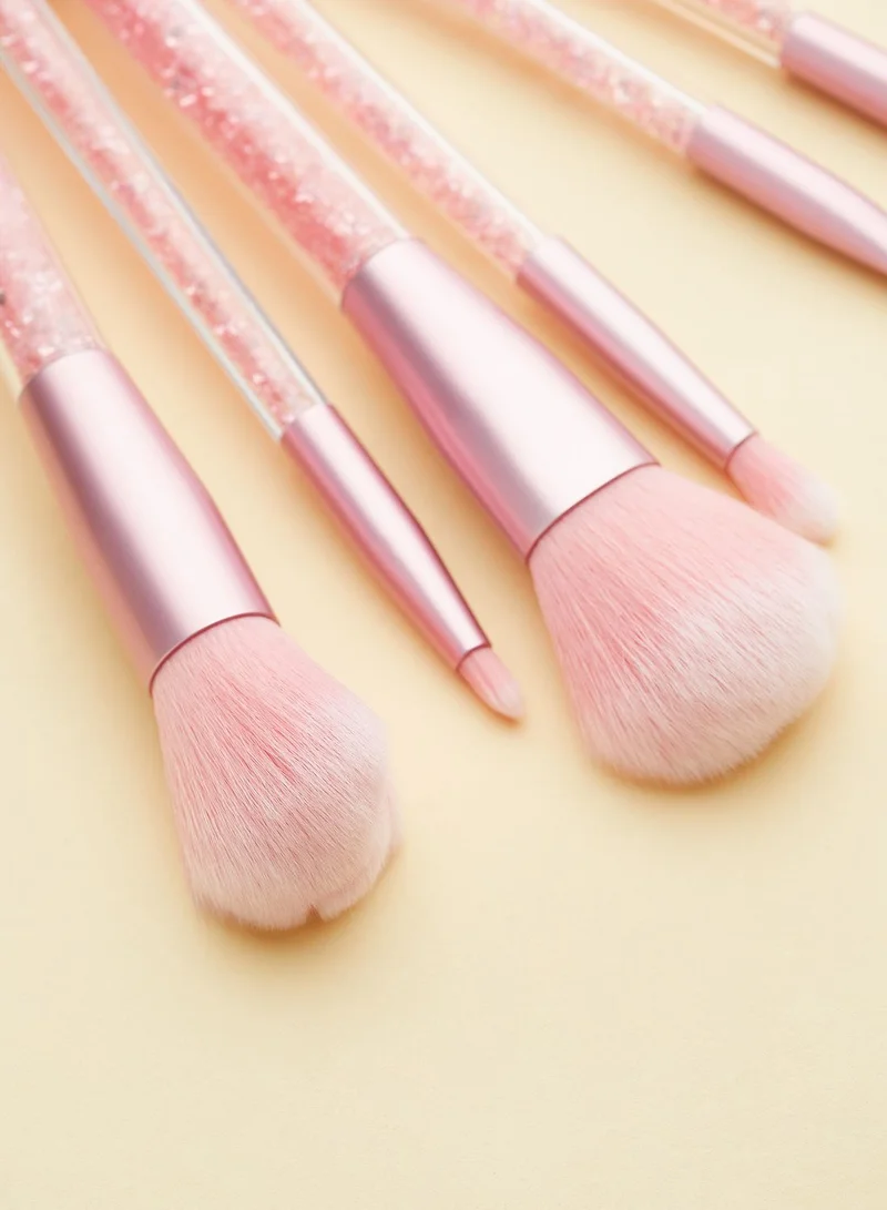Pink Cactus 7 Pack Makeup Brush Set - Pink