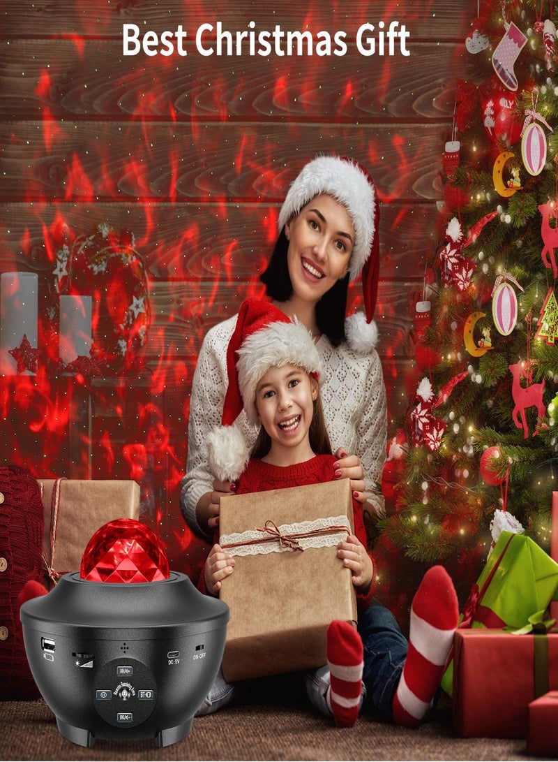 Galaxy Projector Light Led Star Projector Sea Wave with Sound Sensor Light Projector Night Light Intelligent Control and 10 Kinds of Color-Changing Music Players 360° Rotating Night Light (Black)  - Image 3