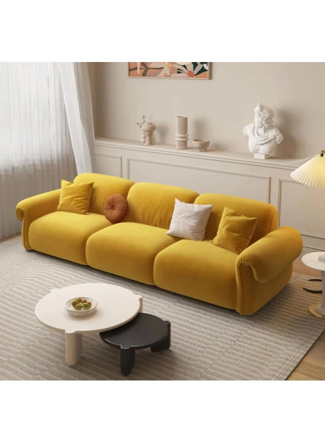 Comfynest Modern Velvet Sofa Set Perfect for Your Living Room (Yellow)  - Image 1