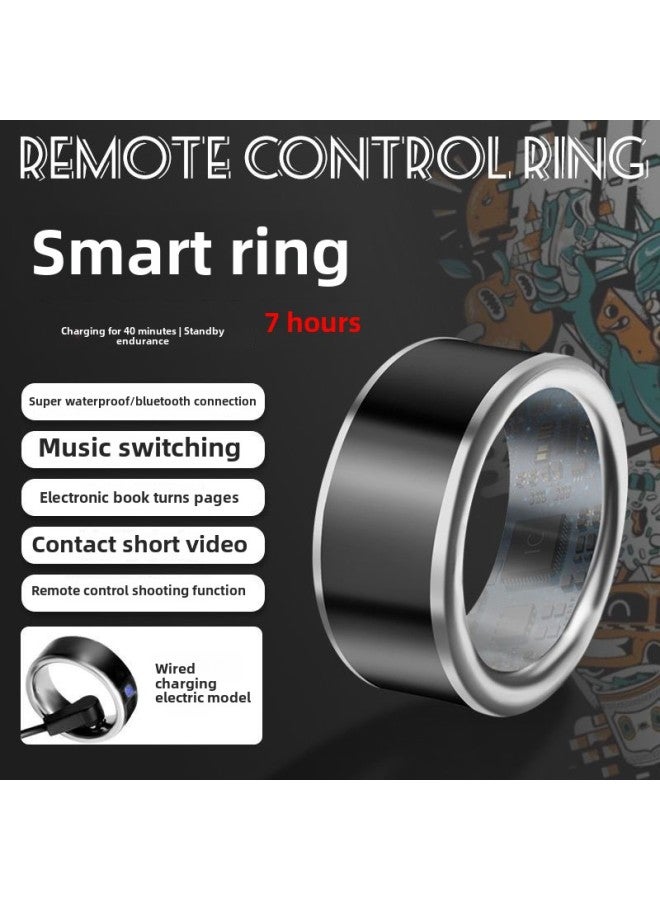 Smartphone Bluetooth Ring Brush Shake Audio And Video Artifact High Black Technology Photo Ring Android IOS Universal-Colour:Brush Video-cut Song-like-selfie No. 11 Finger Circumference 64.6mm  - Image 3