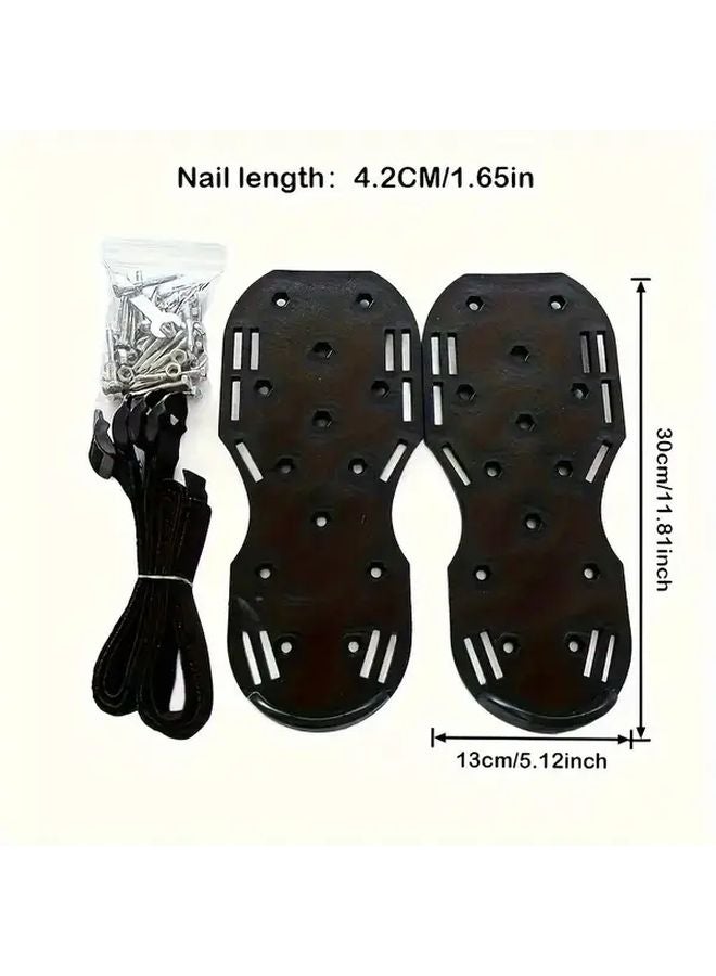 Black Lawn Aeration Shoes Durable Plastic Iron Build For Long Term Outdoor Use - Image 1