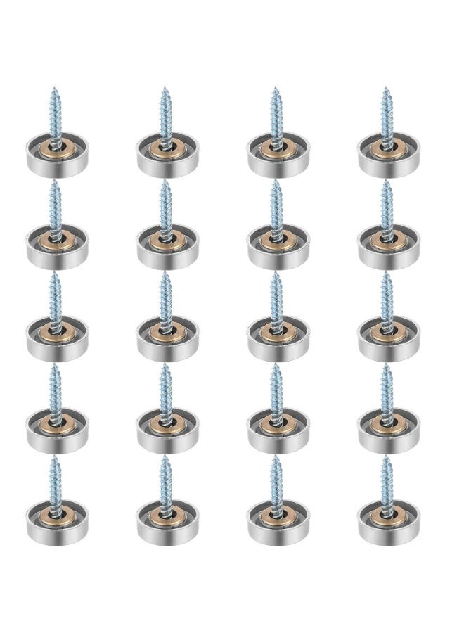 5pcs,Stainless Steel Screw Cover Cap, 0.63"/16mm Diameter Mirror Decorative Screws with Caps Silver Mirror Screws Fasteners, Sign Advertising Hardware, Nails, Construction,Chrome  - Image 2