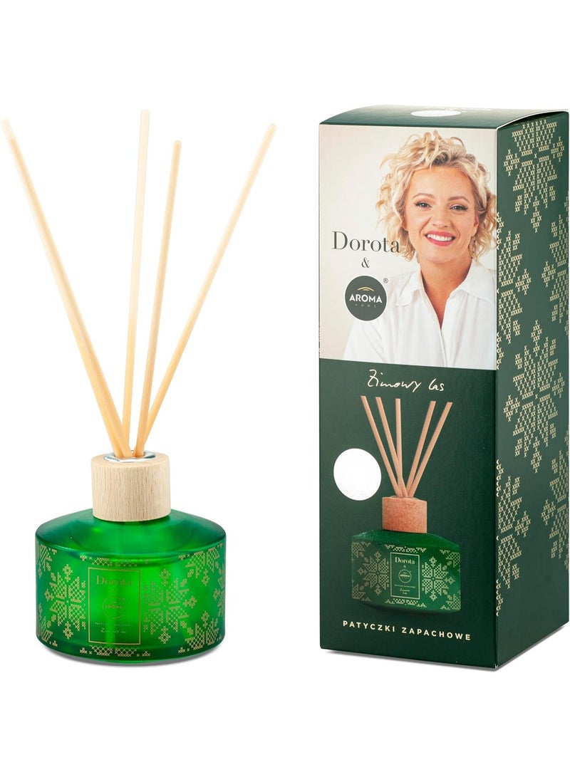 اروما هوم طقم موزّع عطر بأعواد أروما هوم ودوروتا، 100 مل، صنع في بولندا، العلاج العطري للمكتب المنزلي (غابة الشتاء) - Image 1