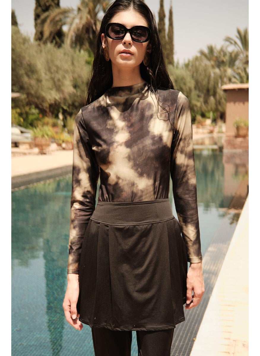 Manuka - Pleated Detail Swimsuit Skirt Black - Image 1