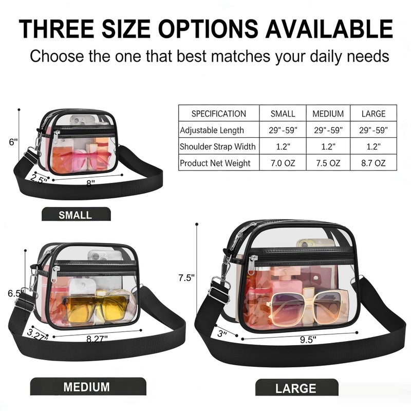 USPECLARE Clear Bag for Stadium Events Clear Sports Fan Handbags Purses with Adjustbale Strap for Concerts Festivals Game Day - Image 2