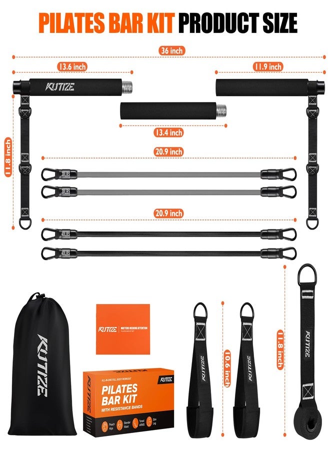 KUTIZE Pilates Bar Kit with Resistance Bands, 3-Section Multifunctional Pilates Equipment with Metal Adjustment Buckle, Portable Home Gym Yoga Pilates Resistance Bar Kit for Women & Men Full Body Workouts - Image 4