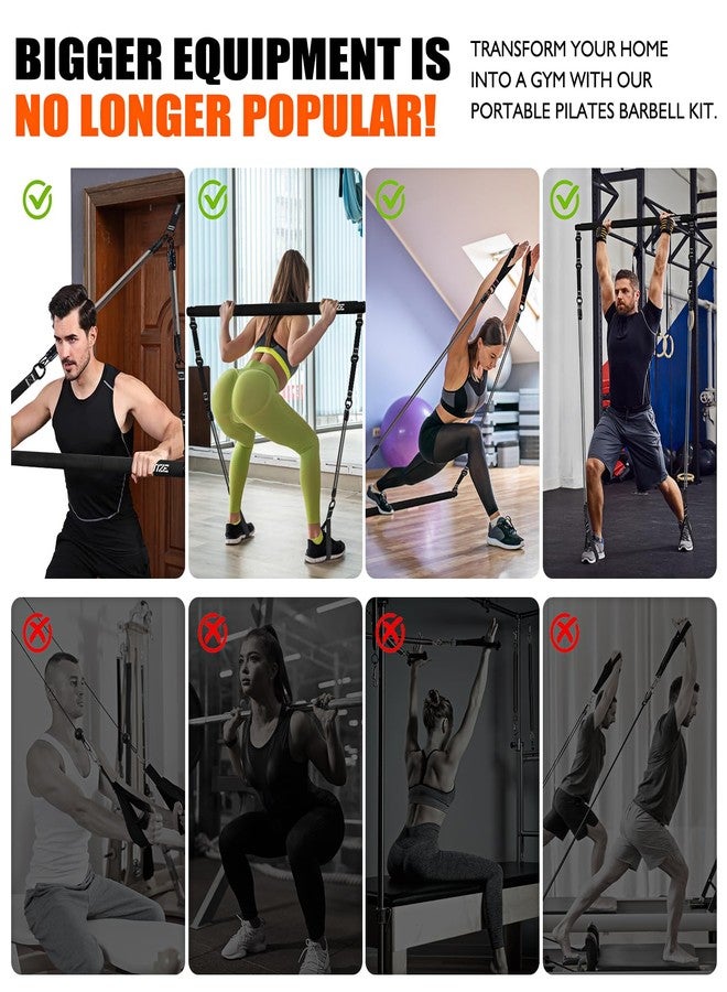 KUTIZE Pilates Bar Kit with Resistance Bands, 3-Section Multifunctional Pilates Equipment with Metal Adjustment Buckle, Portable Home Gym Yoga Pilates Resistance Bar Kit for Women & Men Full Body Workouts - Image 5