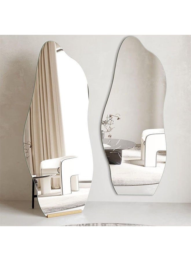 Decorhills Irregular Shape Modern Make Up Mirror with Floor Stand for Bedroom and Bathroom 60x165CM - Image 1