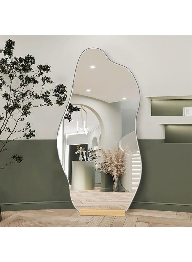 Decorhills Irregular Shape Modern Make Up Mirror with Floor Stand for Bedroom and Bathroom 60x165CM - Image 2