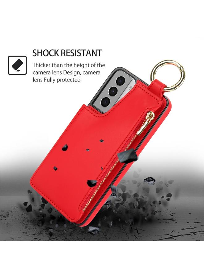 اس-توب جراب لهاتف Samsung Galaxy S21 5G RFlD مضاد للسرقة مزود بحلقة مزدوجة وسحاب وبطاقة - Image 2