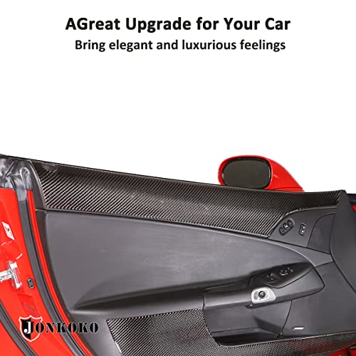 JONKOKO 2Pcs Carbon Fiber Inner Front Door Panel Armrest Cover Trim Interior Decoration For Chevrolet Corvette C6 2005-2013 Car Inner Door Panel Trim Sticker Accessories (Black) - Image 5