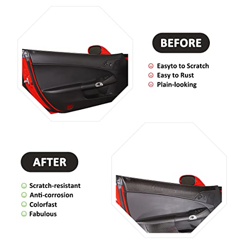 JONKOKO 2Pcs Carbon Fiber Inner Front Door Panel Armrest Cover Trim Interior Decoration For Chevrolet Corvette C6 2005-2013 Car Inner Door Panel Trim Sticker Accessories (Black) - Image 2