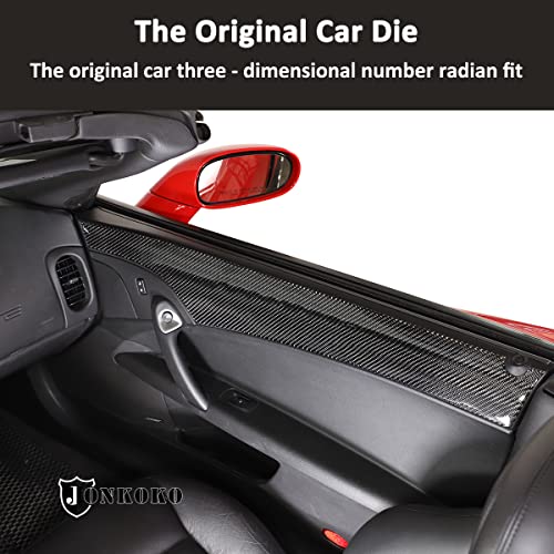 JONKOKO 2Pcs Carbon Fiber Inner Front Door Panel Armrest Cover Trim Interior Decoration For Chevrolet Corvette C6 2005-2013 Car Inner Door Panel Trim Sticker Accessories (Black) - Image 3