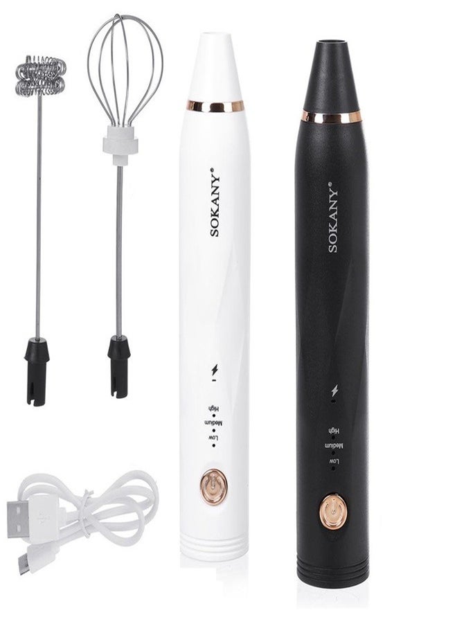sokany USB Rechargeable Beater Hand Mixer Nescafe Foam Maker And Egg Beater SK-201A-MultiColor  - Image 1