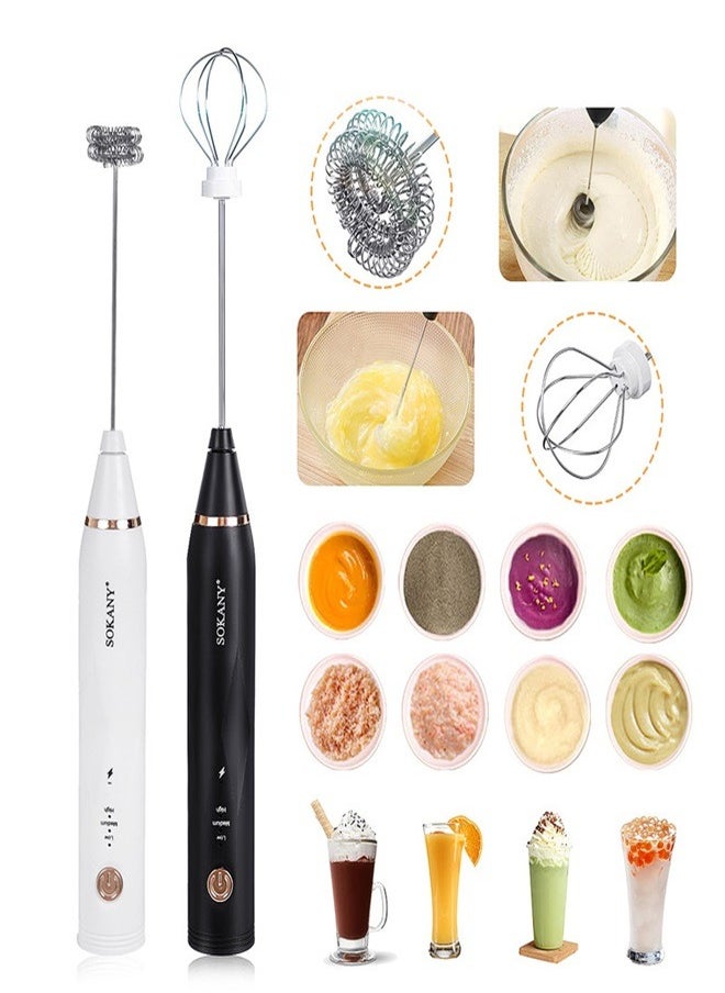 sokany USB Rechargeable Beater Hand Mixer Nescafe Foam Maker And Egg Beater SK-201A-MultiColor  - Image 2