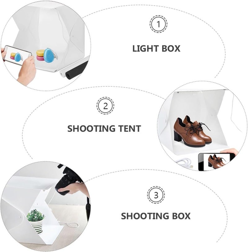 Portable 20cm Mini Folding Light Box Photography Tent with USB LED Light and 6-Color Backdrops for Product Shoots and Content Creators - Image 3
