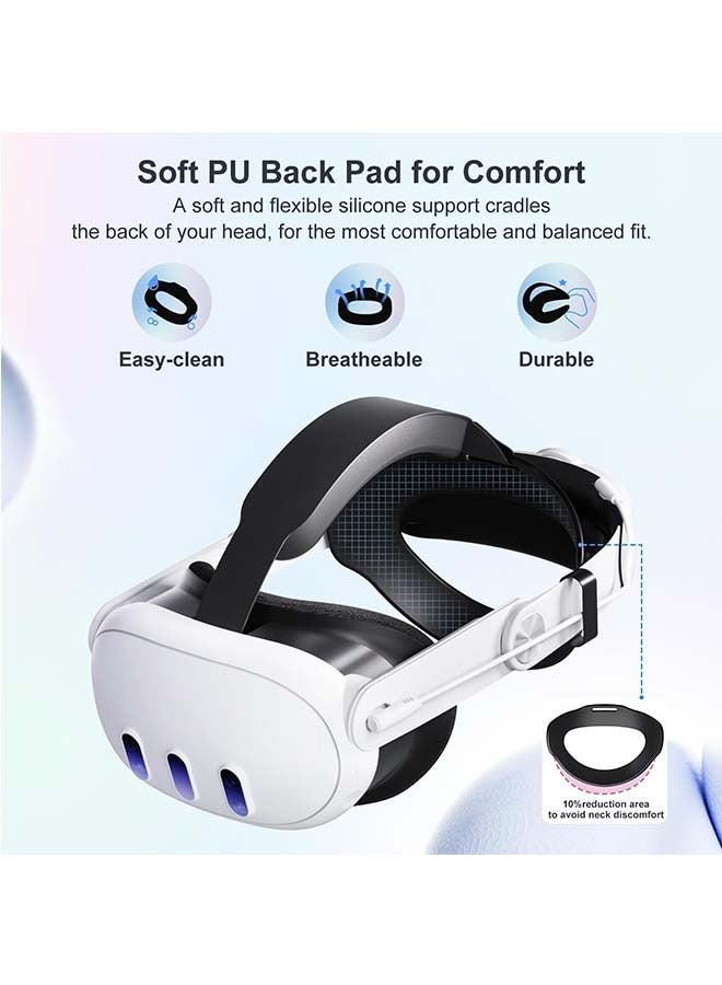 Comfort Battery Head Strap 10000mAh Compatible with Quest 3 Accessories, Battery Pack Soft Cushion VR Elite Strap for Balance Weight  - Image 2