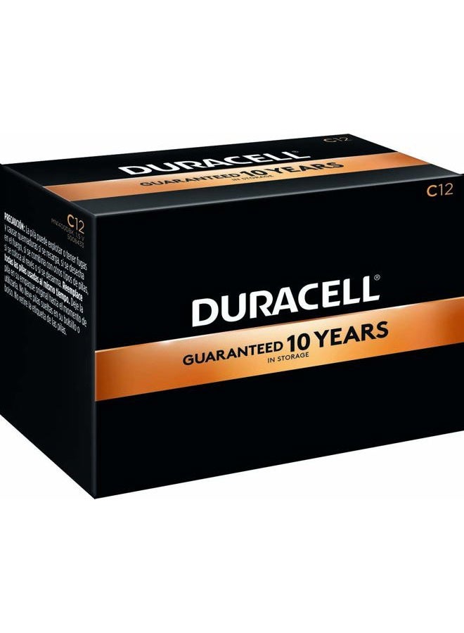 Duracell دوراسيل - بطاريات كوبر توب C القلوية مع عبوة قابلة للإغلاق - بطارية C تدوم طويلاً ومتعددة الاستخدامات للاستخدام المنزلي والتجاري - عبوة من 12 - Image 2