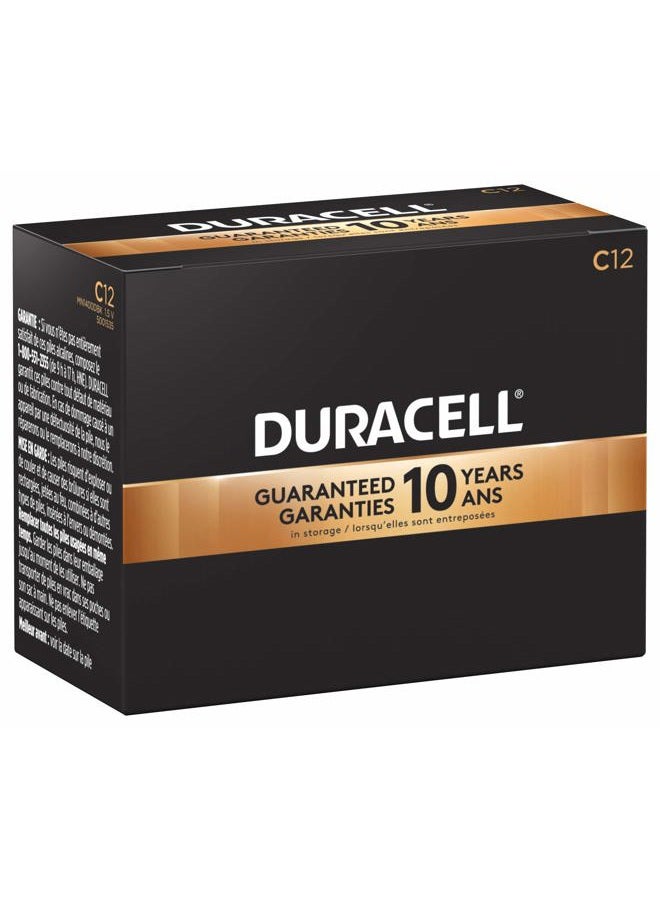 Duracell دوراسيل - بطاريات كوبر توب C القلوية مع عبوة قابلة للإغلاق - بطارية C تدوم طويلاً ومتعددة الاستخدامات للاستخدام المنزلي والتجاري - عبوة من 12 - Image 1
