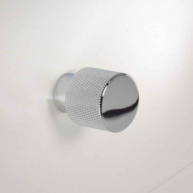 #6800 Brand Linear Aluminum 1 in. (25mm) Knurled Knob, Polished Chrome - 10 Pack